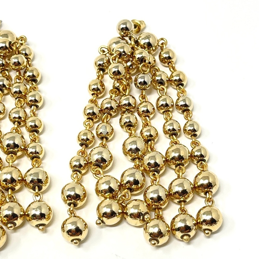New Free People Dangle Ball Chandelier Earrings Gold - Picture 4 of 5